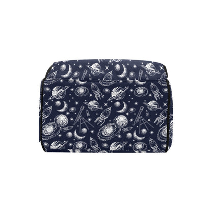 Space Rocket Print Design LKS301 Diaper Bag Backpack