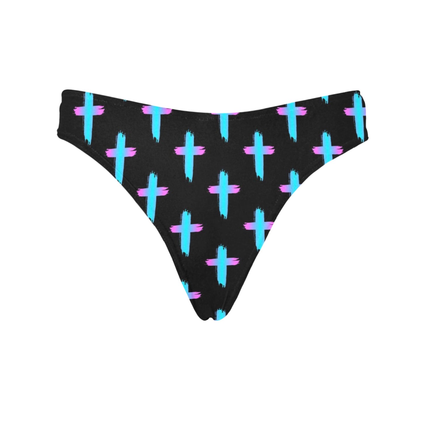 Christian Cross neon Pattern Women's Thongs