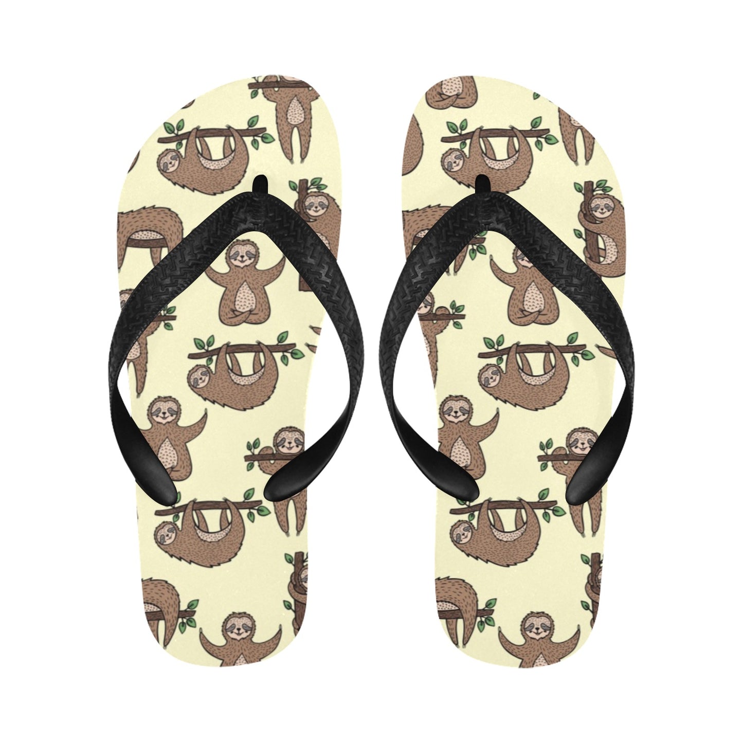 Sloth Print Design LKS3010 Flip Flops