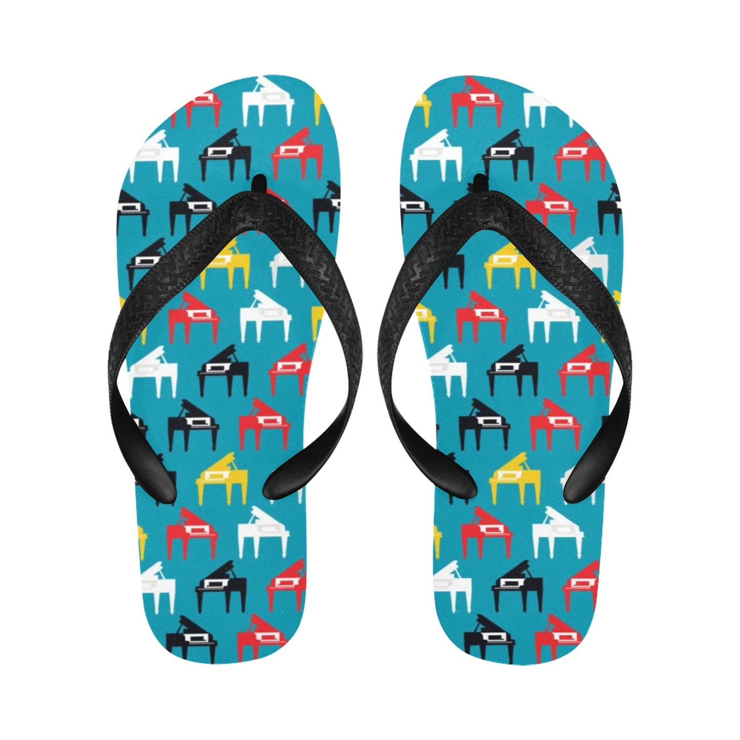 Piano Print Design LKS403 Flip Flops