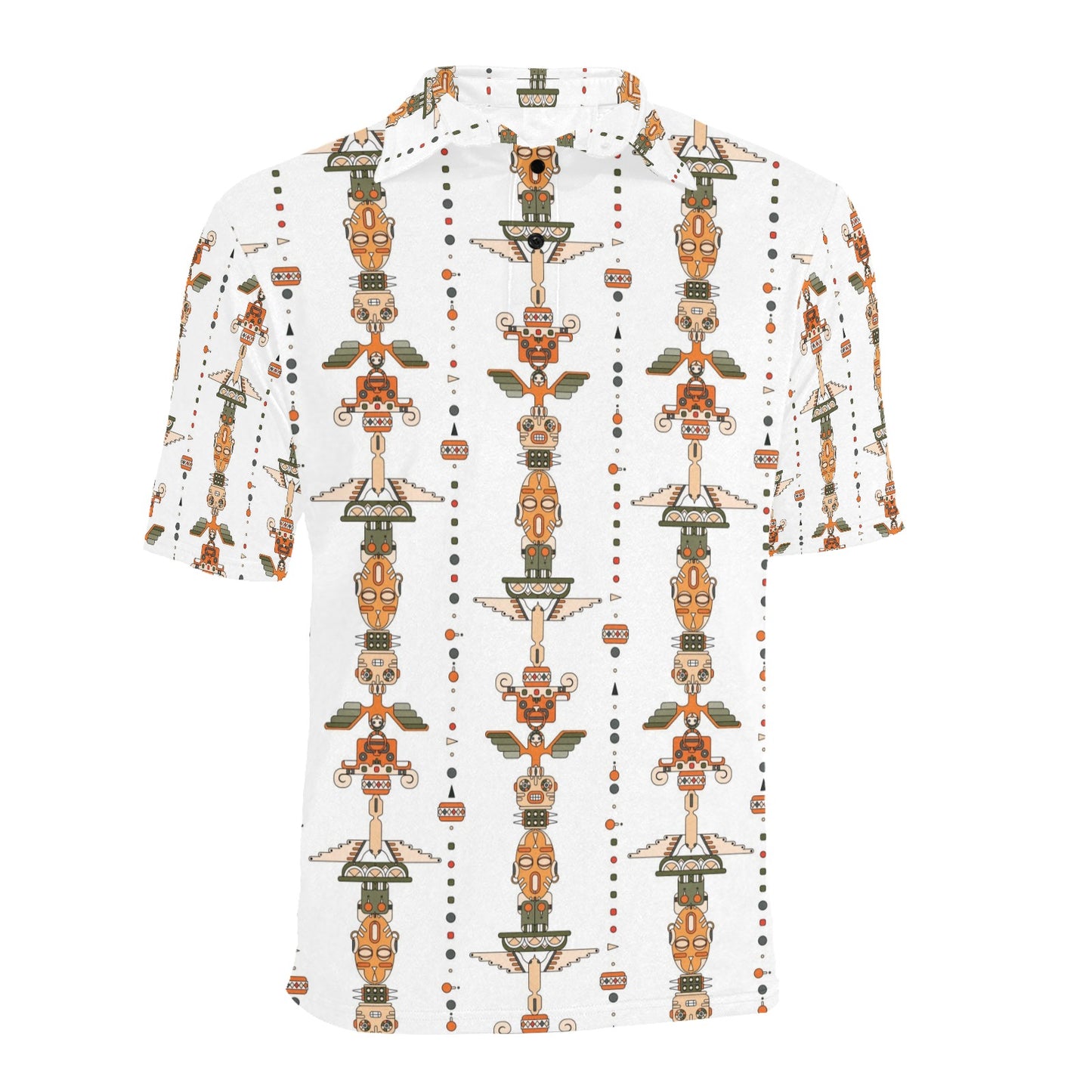 Totem Print Design LKS302 Men Polo Shirt