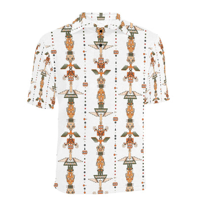 Totem Print Design LKS302 Men Polo Shirt