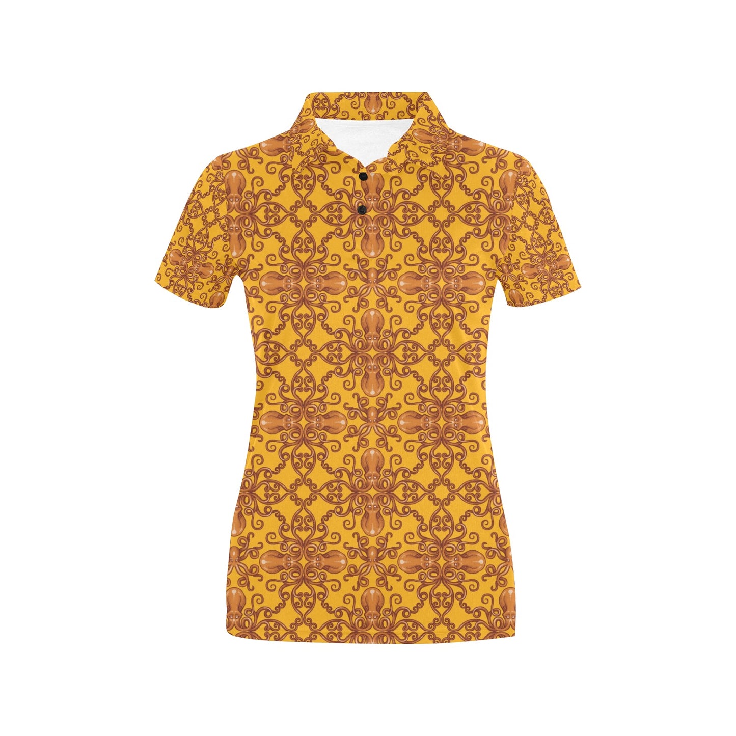 Octopus Background Design Print Women's Polo Shirt