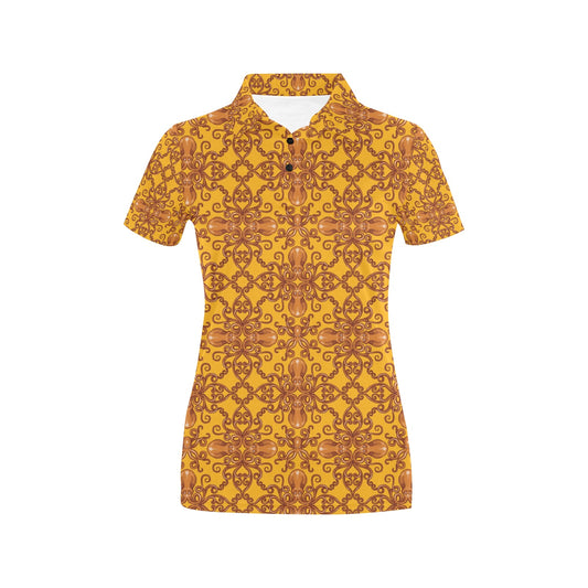 Octopus Background Design Print Women's Polo Shirt