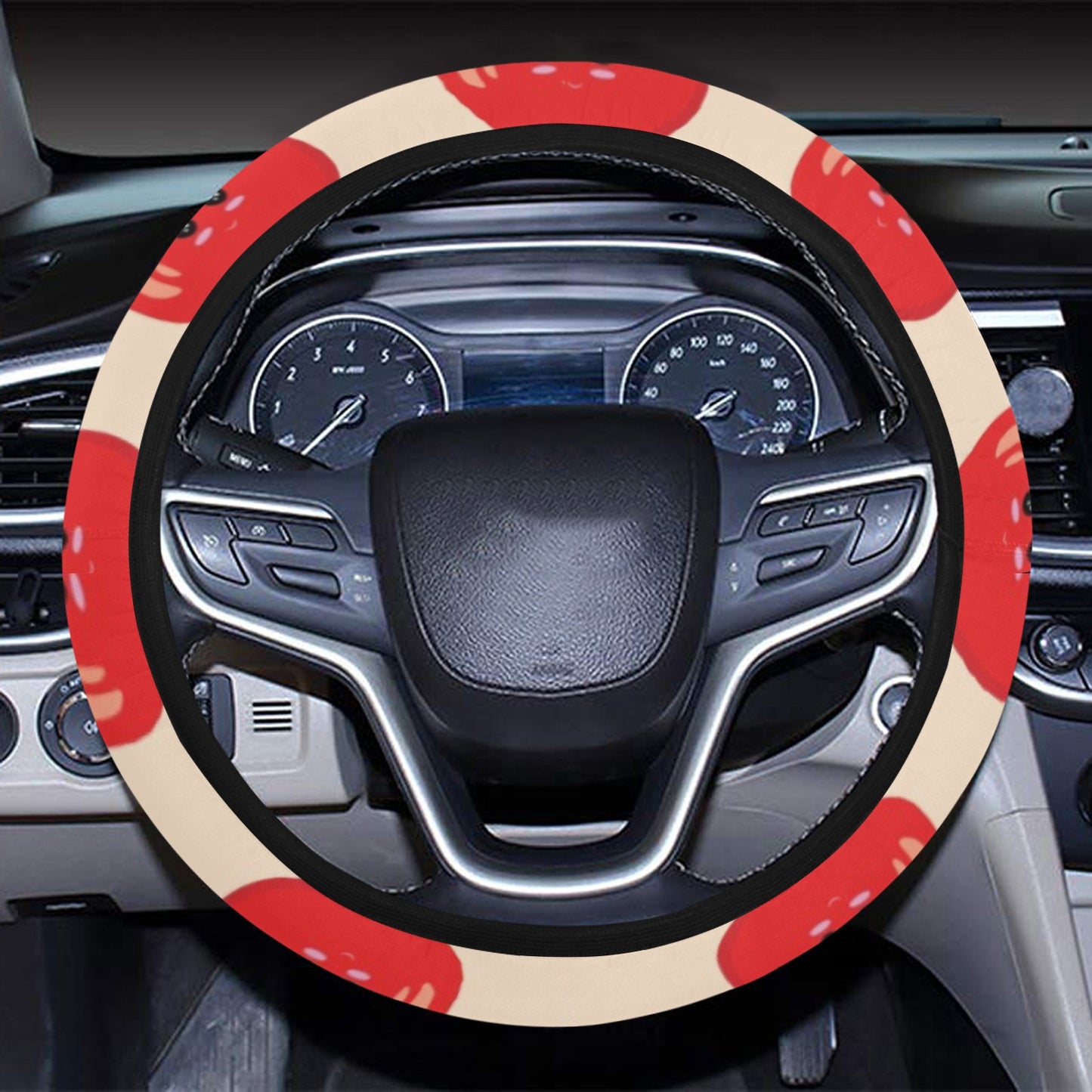 Tomato Print Design LKS308 Steering Wheel Cover with Elastic Edge