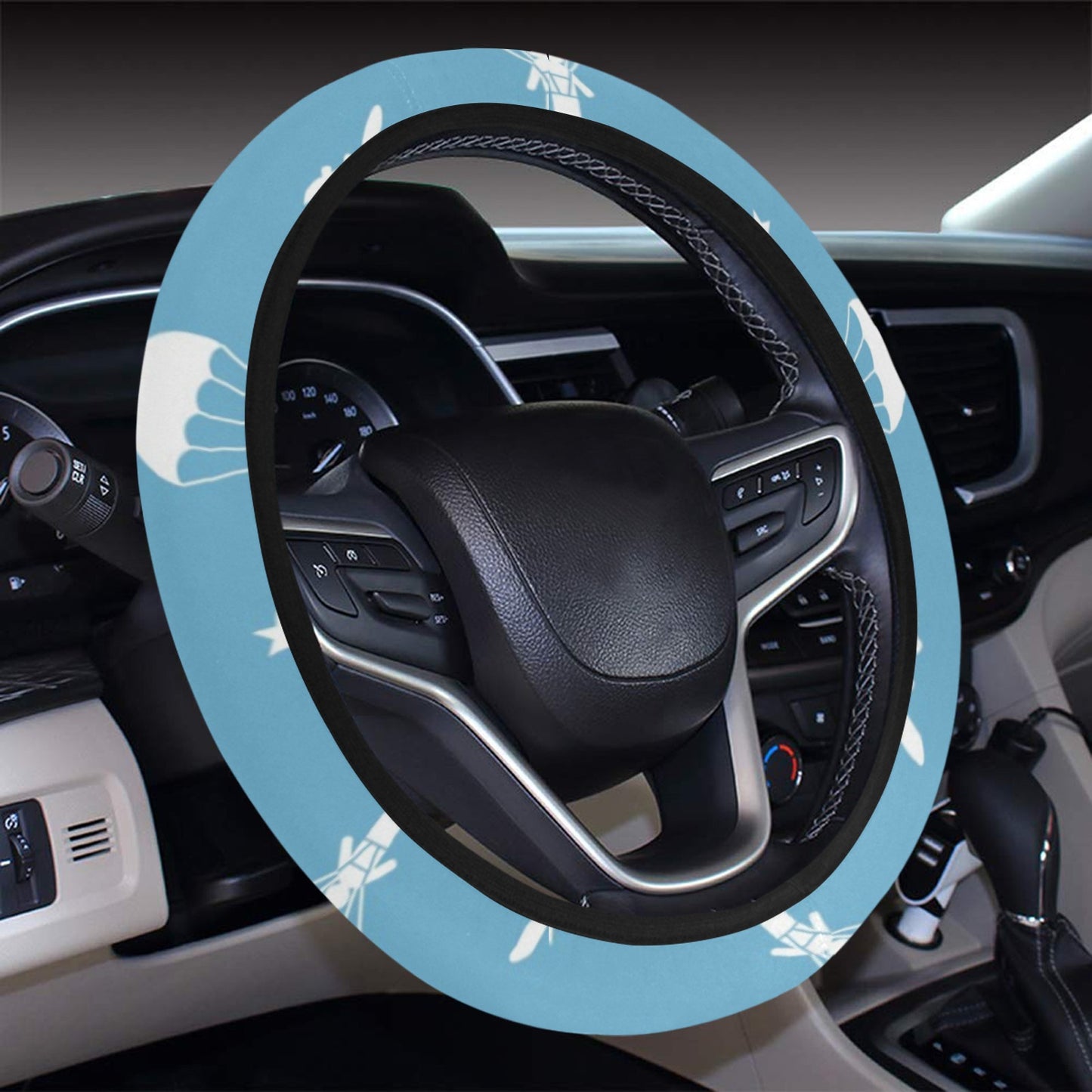 Skydiver Print Design LKS303 Steering Wheel Cover with Elastic Edge