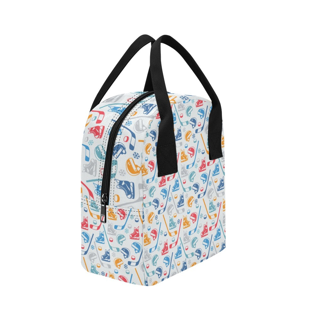 Hockey Equipment Print Design LKS301 Insulated Lunch Bag
