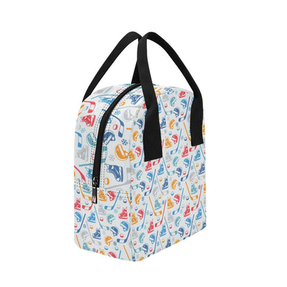 Hockey Equipment Print Design LKS301 Insulated Lunch Bag
