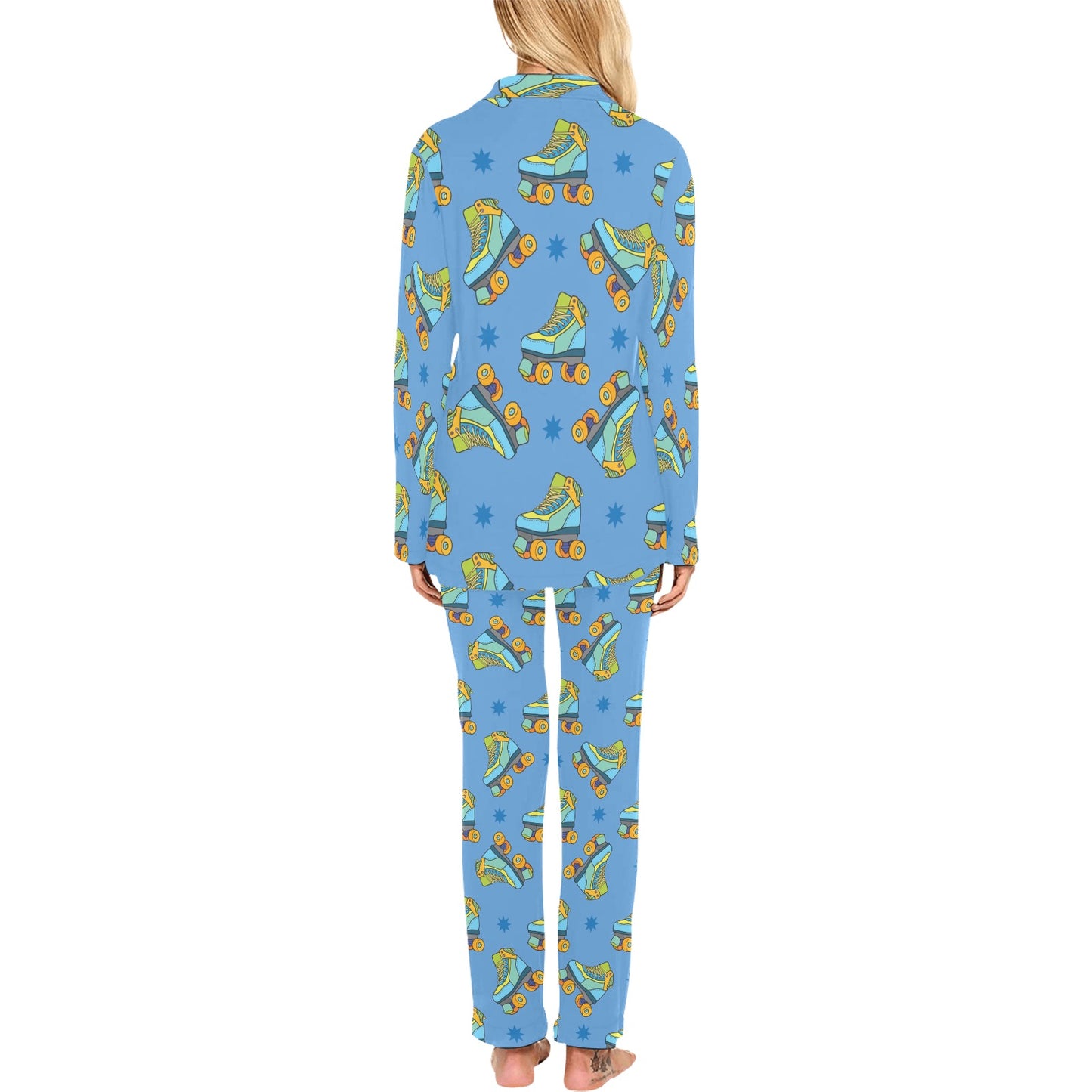 Roller skate Pattern Print Design A04 Women's Long Pajama Set