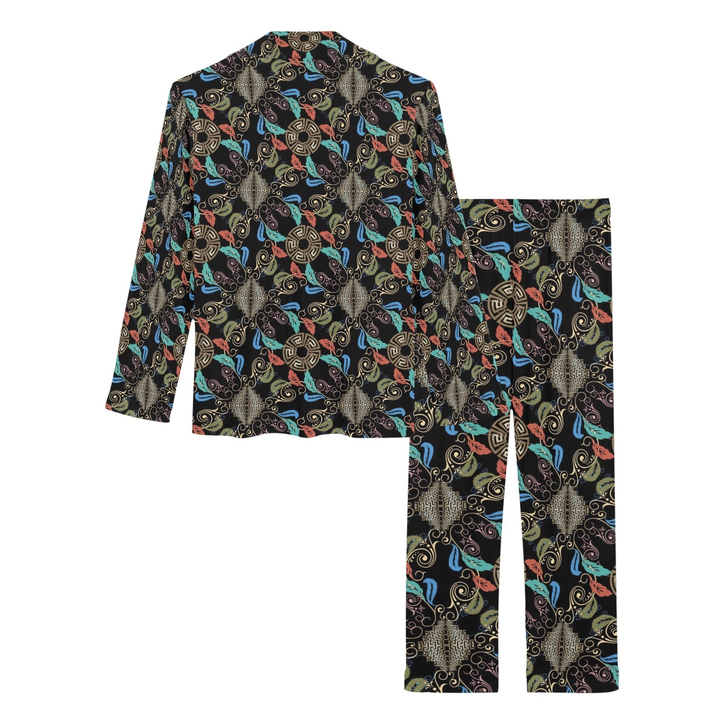 Ancient Greek Print Design LKS308 Women's Long Pajama Set