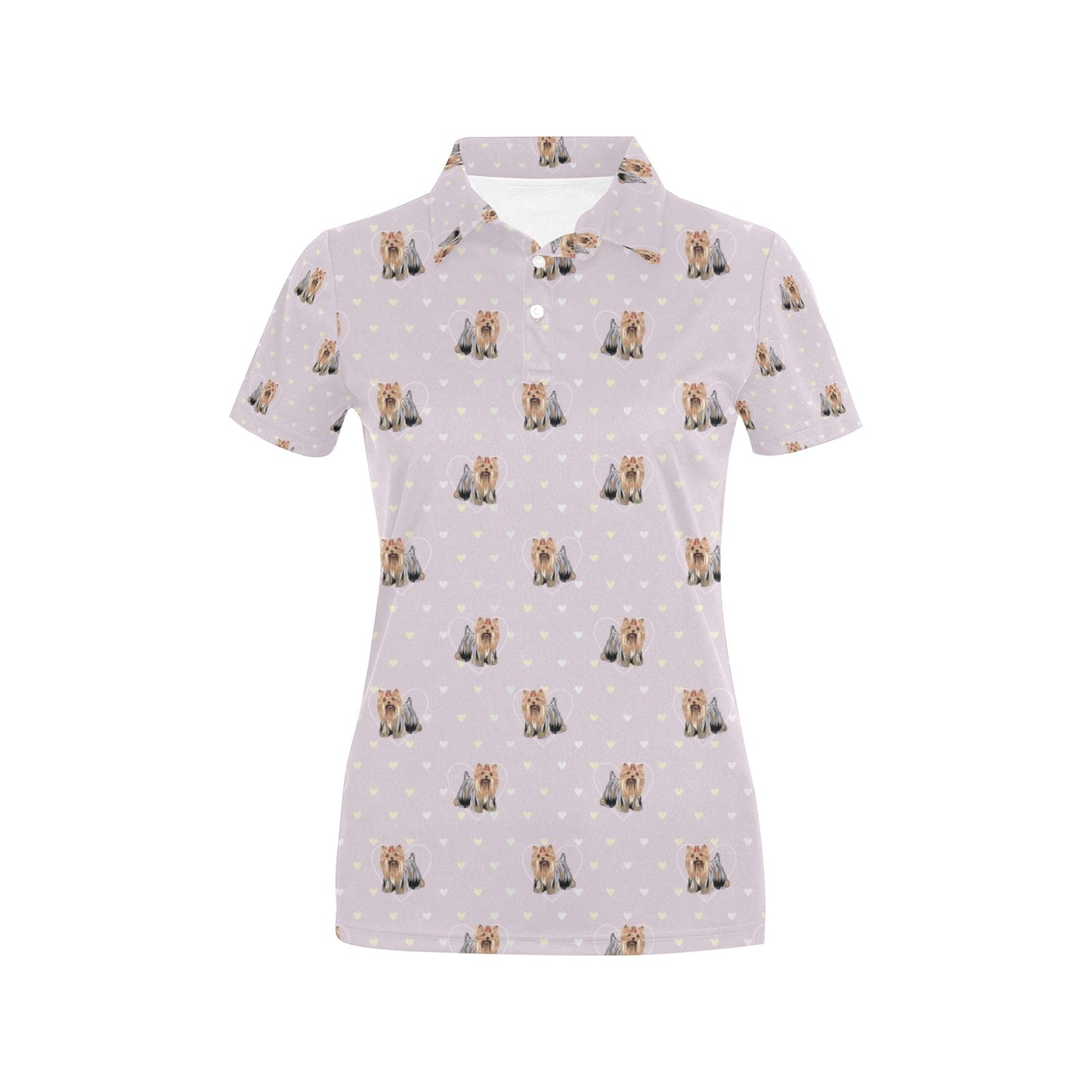 Yorkshire Terriers Print Design LKS302 Women's Polo Shirt