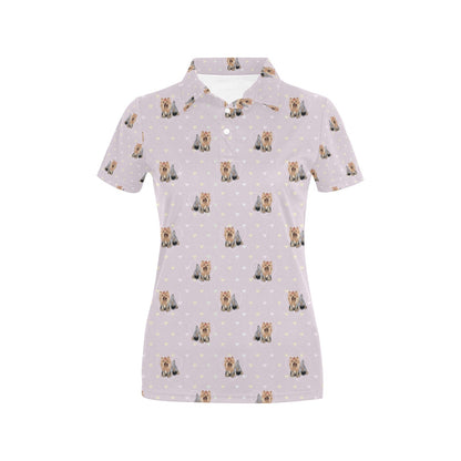 Yorkshire Terriers Print Design LKS302 Women's Polo Shirt