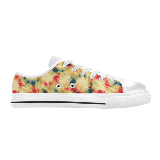 Tie Dye Print Design LKS302 Women's White Low Top Shoes