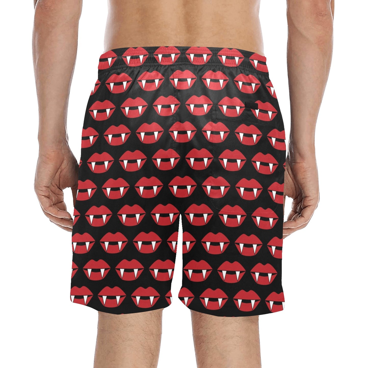 Vampire Lips Print Design LKS302 Men's Swim Trunks Beach Shorts