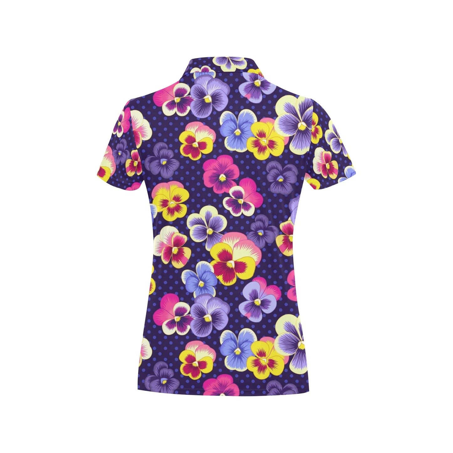 Pansy Pattern Print Design PS04 Women's Polo Shirt
