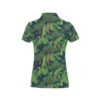 Rainforest Pattern Print Design A01 Women's Polo Shirt