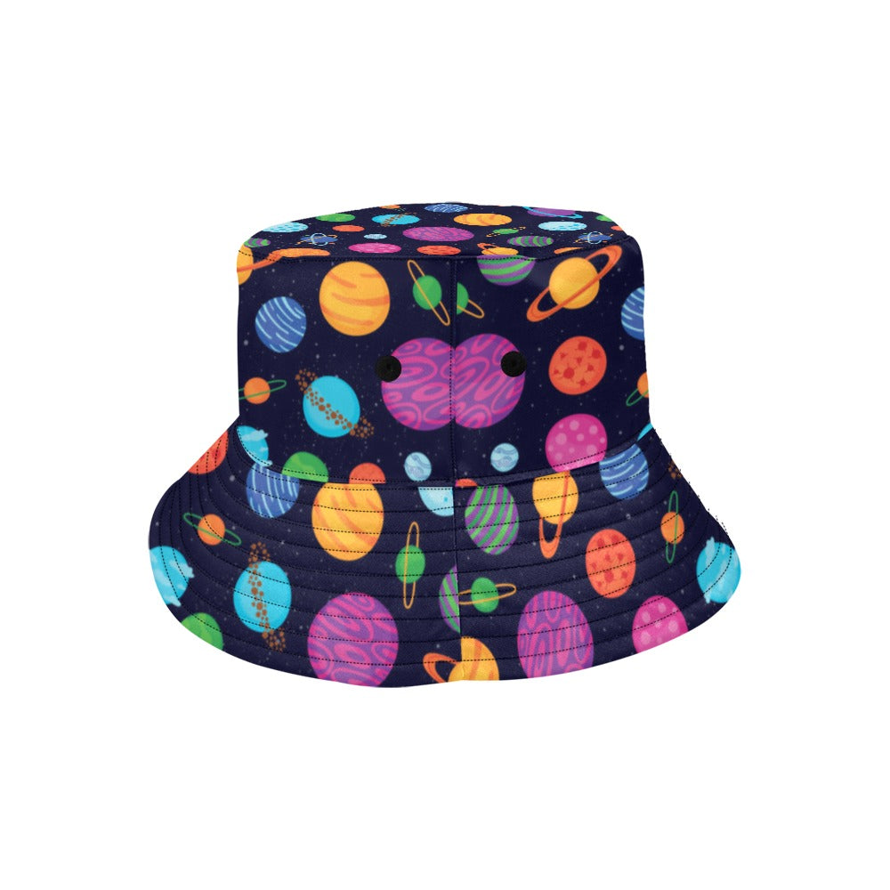 Planet Multicolor Print Design LKS302 Unisex Bucket Hat