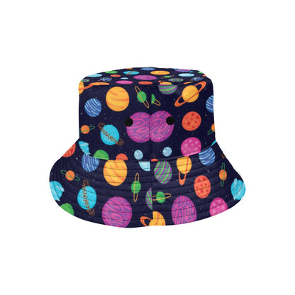 Planet Multicolor Print Design LKS302 Unisex Bucket Hat