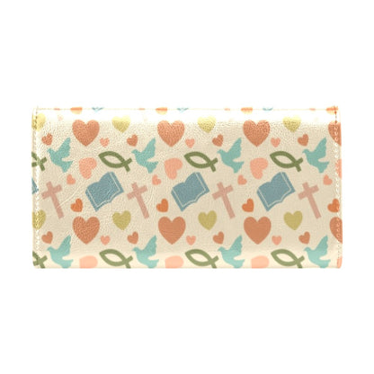 Christian Symbol Pattern Women's Trifold Wallet