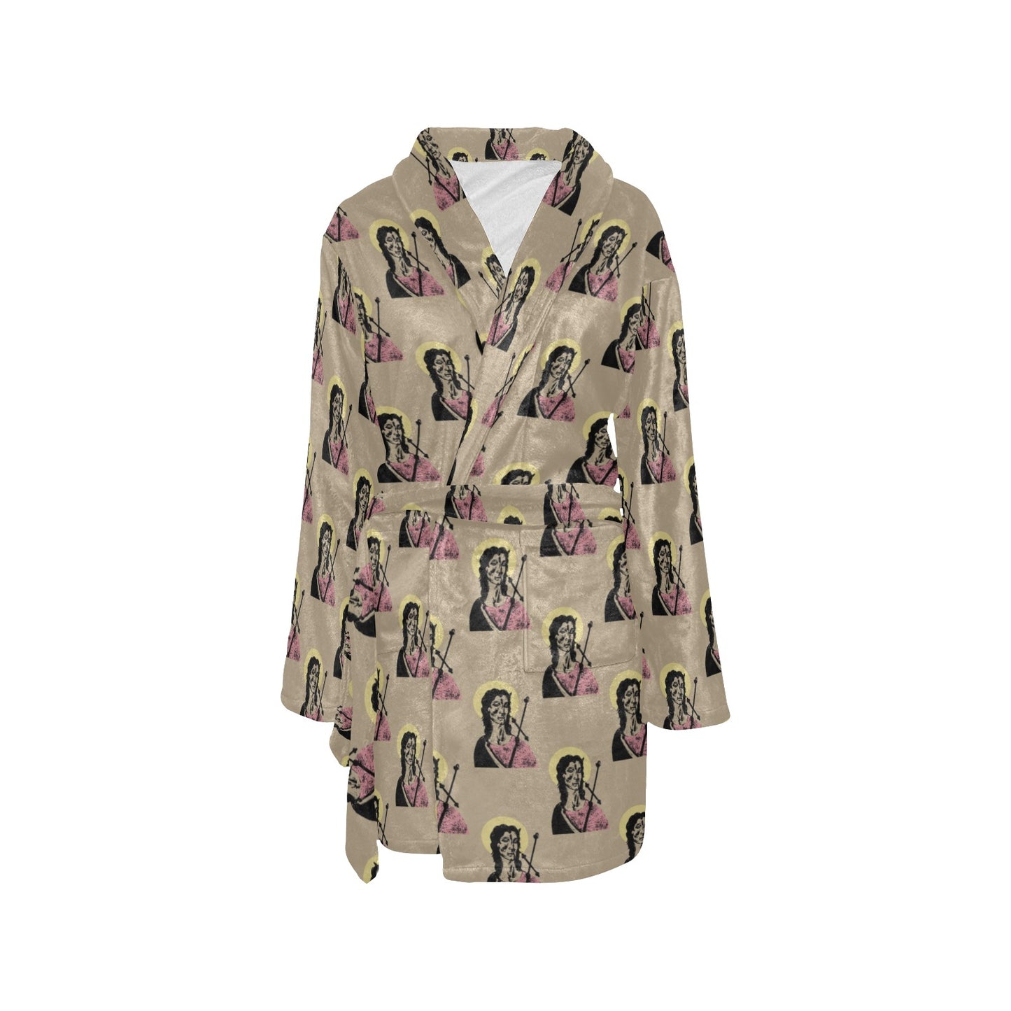 Christian Pattern Print Design 04 Women's Fleece Robe