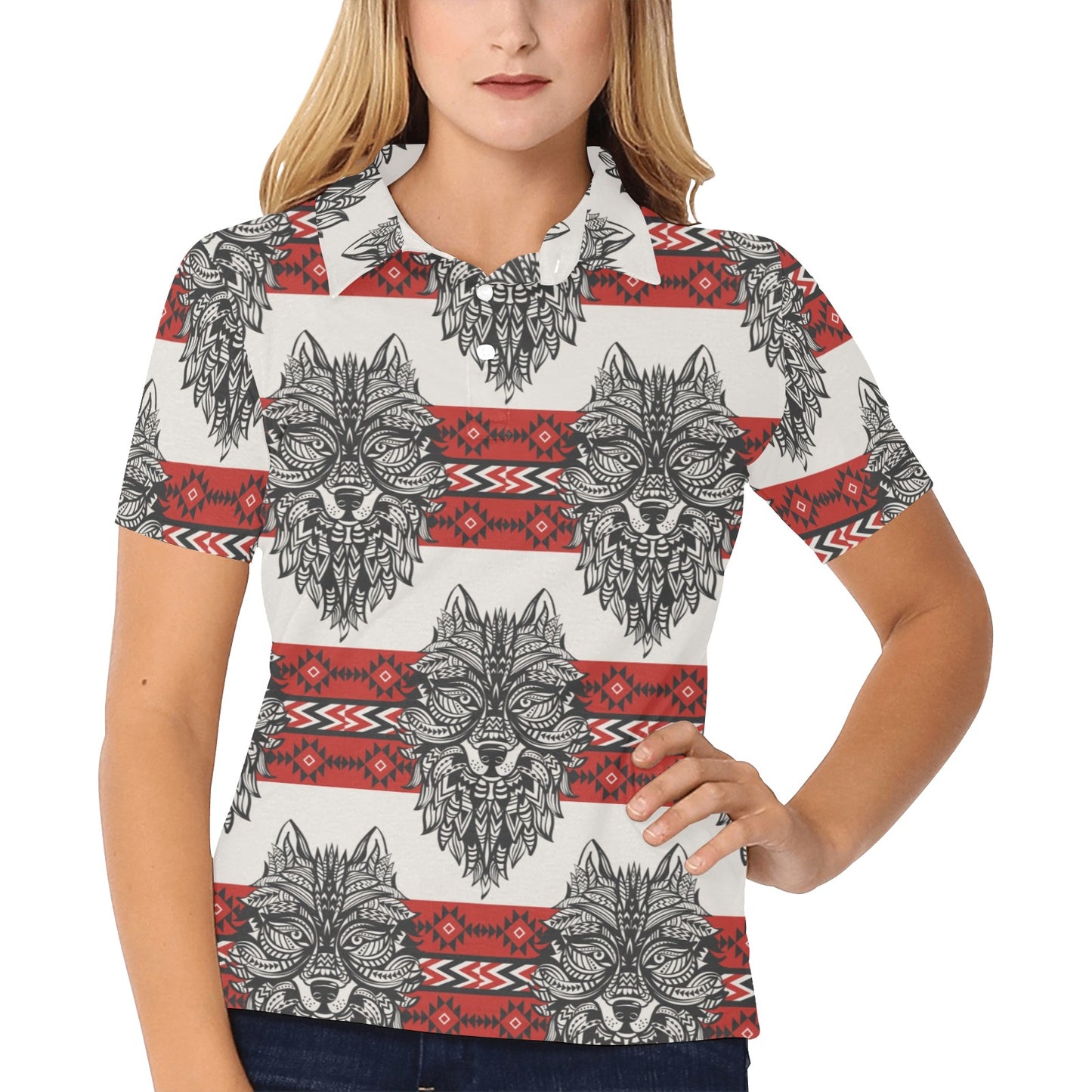 Native Indian Skull Women's Polo Shirt