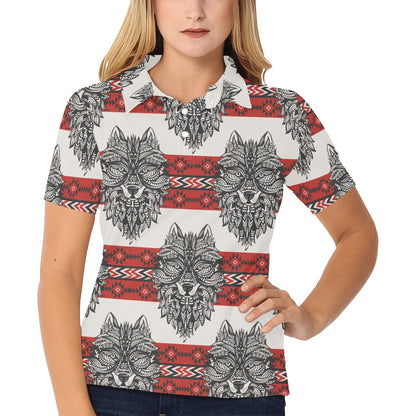 Native Indian Skull Women's Polo Shirt
