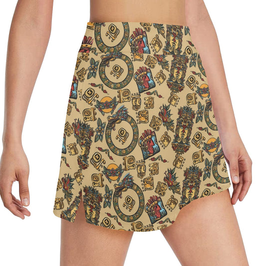 Totem Print Design LKS305 17" Golf & Pickleball Skort with Pockets