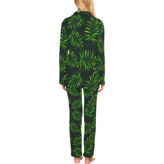 Rainforest Pattern Print Design RF03 Women's Long Pajama Set