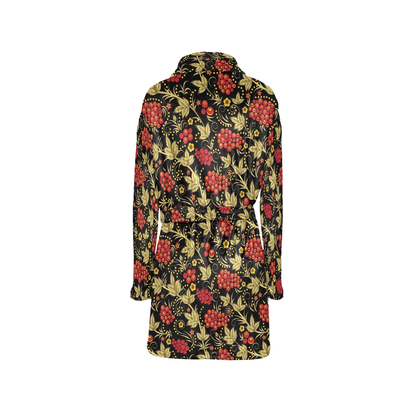 Cranberry Pattern Print Design CB02 Women's Fleece Robe