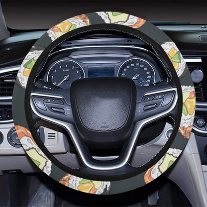 Sushi Print Design LKS306 Steering Wheel Cover with Elastic Edge
