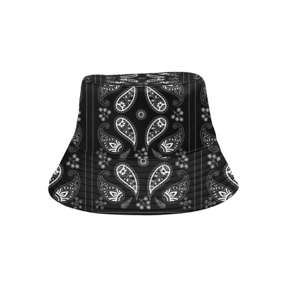 Bandana Paisley Black Print Design LKS308 Unisex Bucket Hat