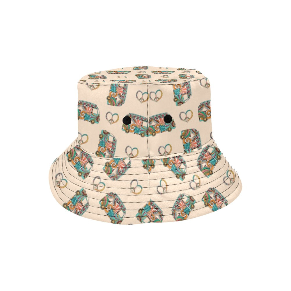 Hippie Van Peace Print Design LKS303 Unisex Bucket Hat