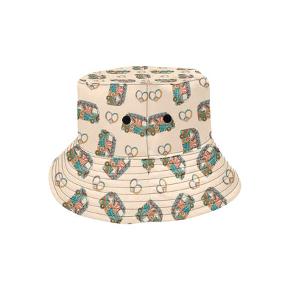 Hippie Van Peace Print Design LKS303 Unisex Bucket Hat