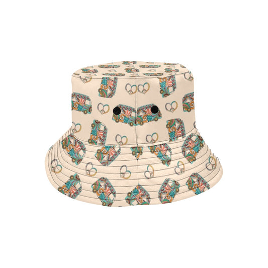 Hippie Van Peace Print Design LKS303 Unisex Bucket Hat