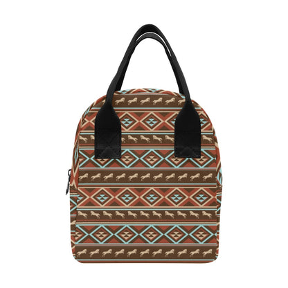 Western Horse Pattern Print LKS301 Insulated Lunch Bag