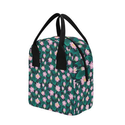 Water Lily Print Design LKS302 Insulated Lunch Bag