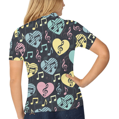 Music note Pattern Print Design A03 Women's Polo Shirt