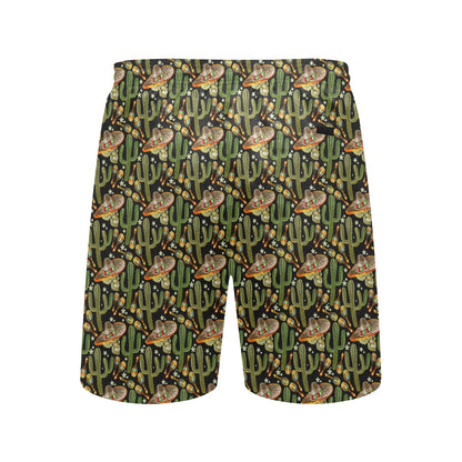 Western Style Print Men's Swim Trunks Beach Shorts