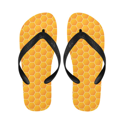 Honey Bee Honeycomb Print Design LKS3011 Flip Flops