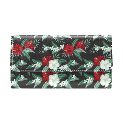 Tropical Flower Print Design LKS303 Women's Trifold Wallet