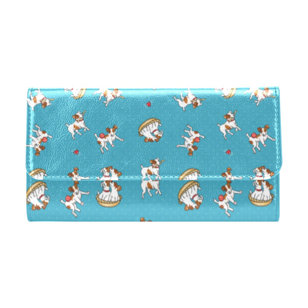 Russell Terriers Playing Print Design LKS305 Women's Trifold Wallet