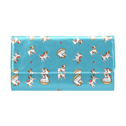 Russell Terriers Playing Print Design LKS305 Women's Trifold Wallet