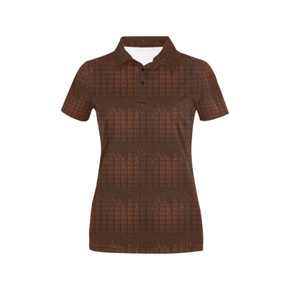 Chocolate Pattern Print Design 01 Women's Polo Shirt