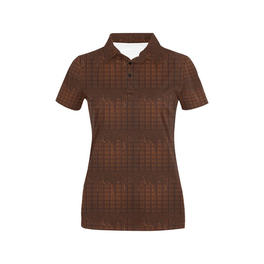 Chocolate Pattern Print Design 01 Women's Polo Shirt