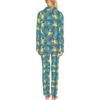 Scorpion Pattern Print Design 02 Women's Long Pajama Set