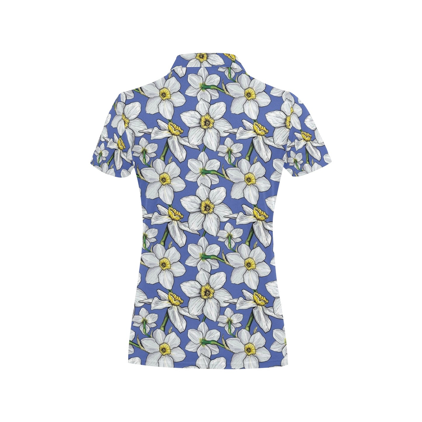 Daffodils Pattern Print Design DF08 Women's Polo Shirt