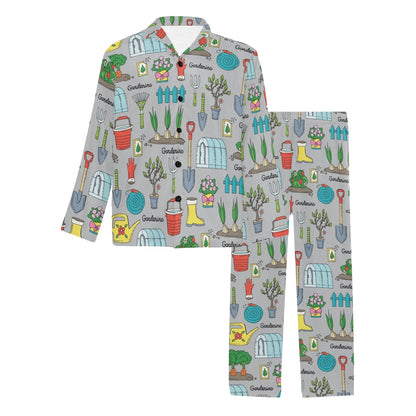 Gardening Pattern Print Design G07 Men's Long Pajama Set