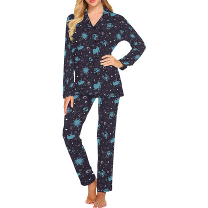 Zodiac Print Design LKS303 Women's Long Pajama Set