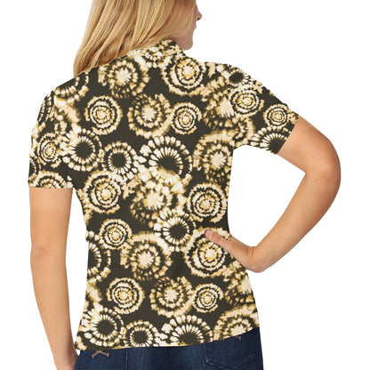 Tie Dye Print Design LKS307 Women's Polo Shirt