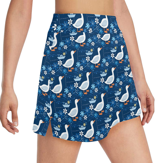 Goose Print Design LKS405 17" Golf & Pickleball Skort with Pockets